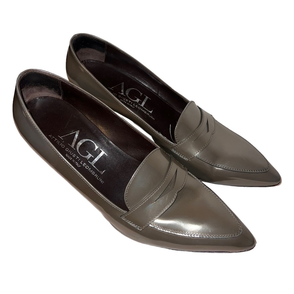 AGL ATTILIO GIUSTI LEOMBRUNI POINTY TOE PENNY LOAFER PUMP